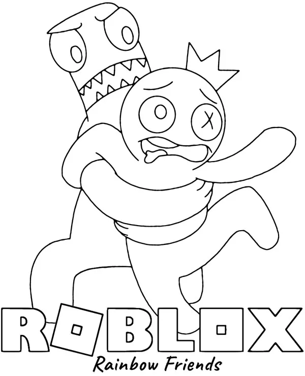 kolorowanka roblox Rainbow Friends blue