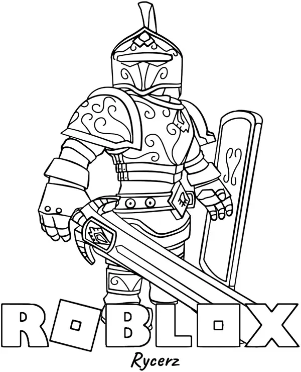 kolorowanka roblox rycerz