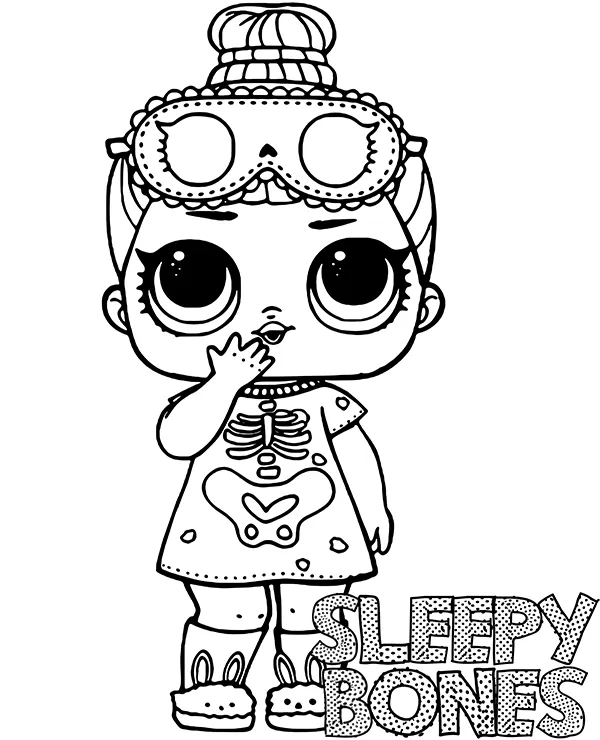 kolorowanka sleepy bones lol surprise