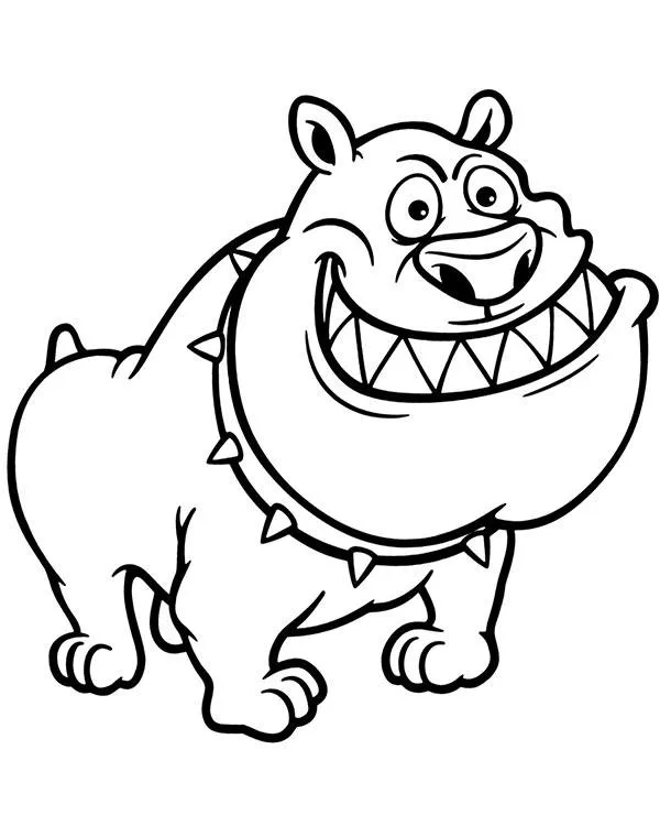 kolorowanka smieszna pies bulldog