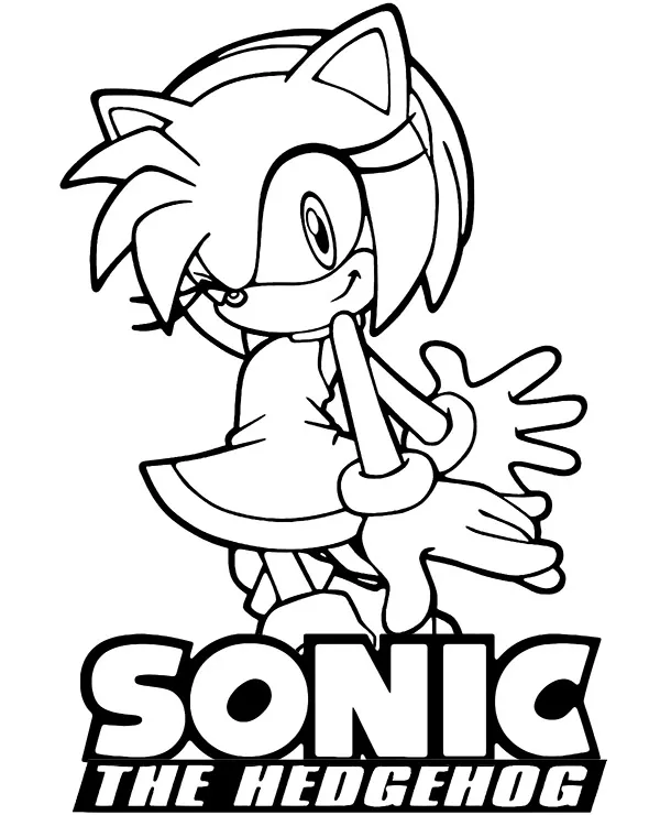 kolorowanka sonic amy rose
