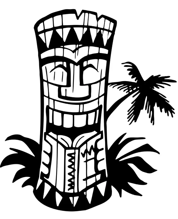 kolorowanka tatuaz hawajska totem