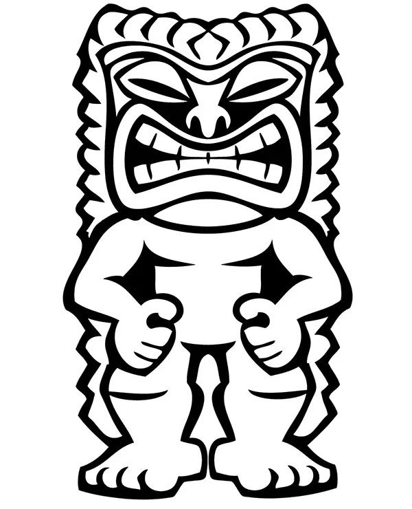 kolorowanka tatuaz hawajski totem