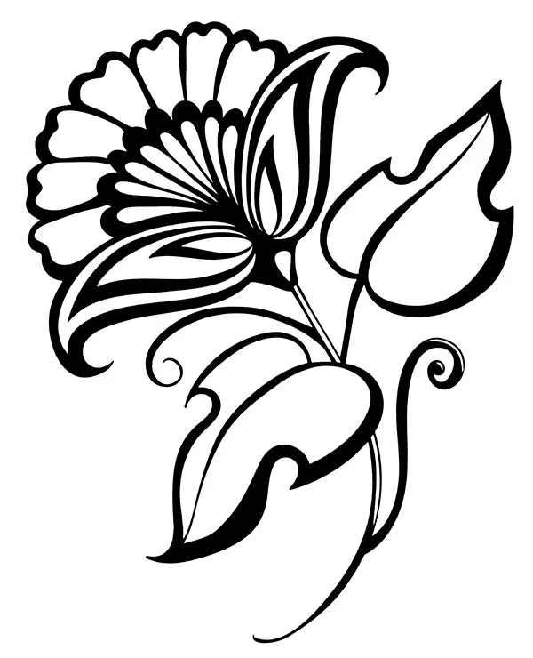 kolorowanka tatuaz kwiatek