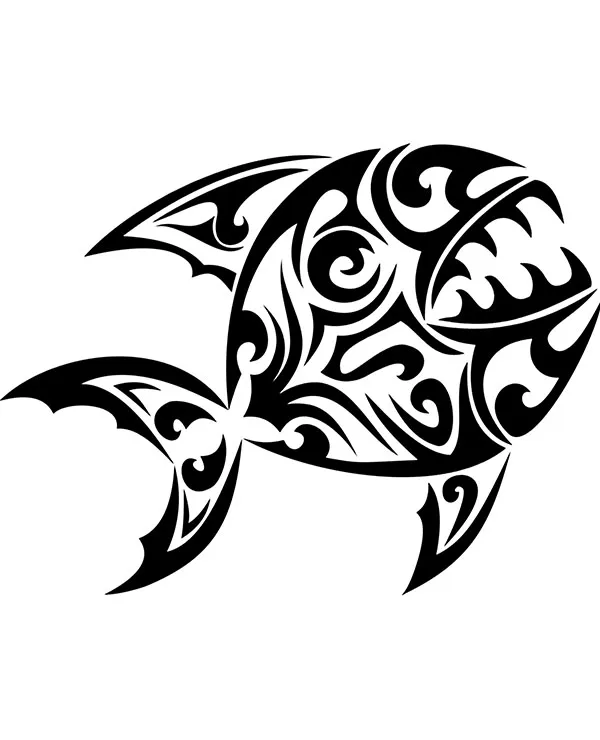 kolorowanka tatuaz pirania