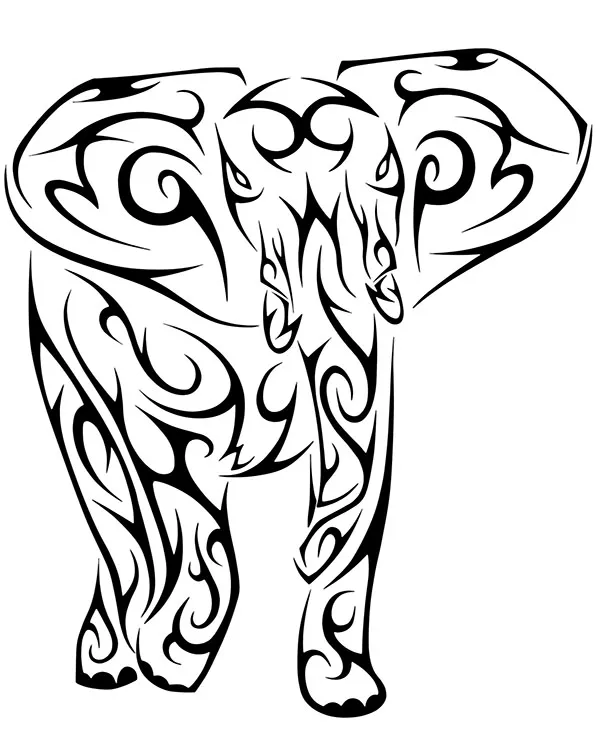 kolorowanka tatuaz slon