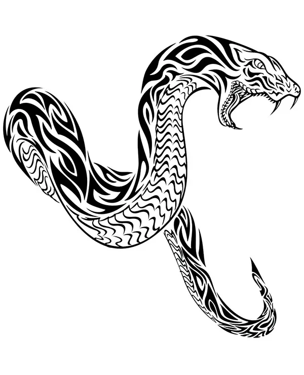 kolorowanka tatuaz waz