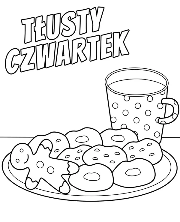 kolorowanka tlusty czwartek ciastka