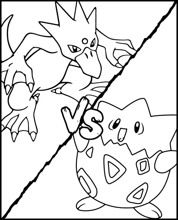 kolorowanka togepi vs golduck 1