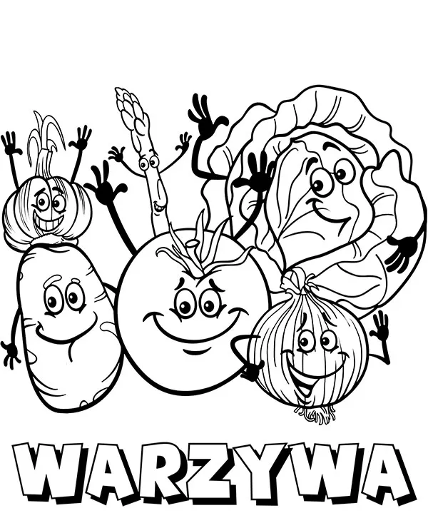kolorowanka warzywa do wydruku