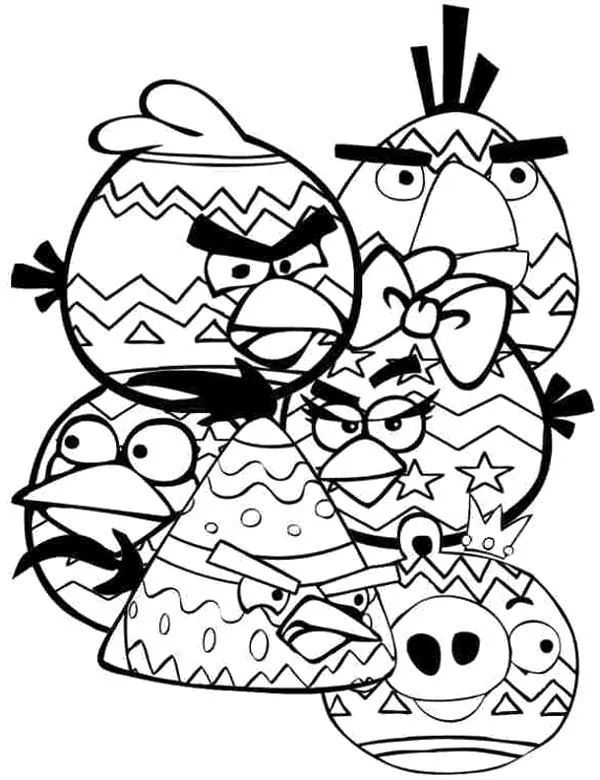 kolorowanka wielkanocna angry birds
