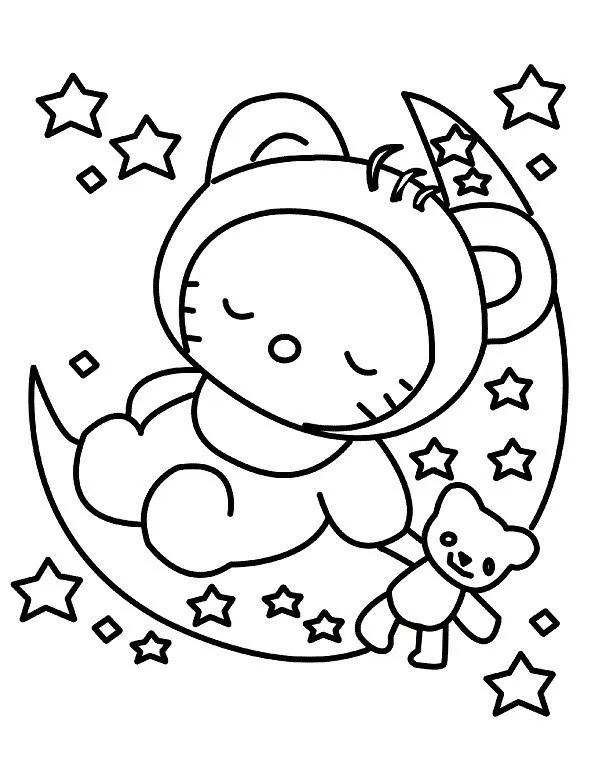 kolorowanki do wydruku hello kitty