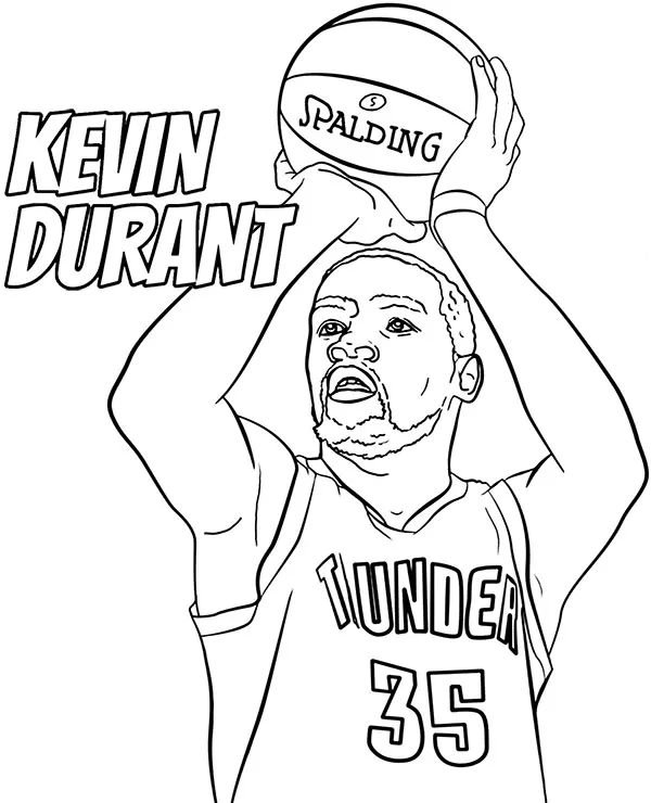 koszykarz kevin durant kolorowanka