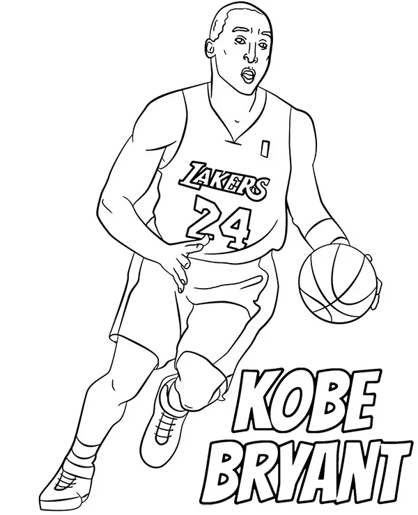 koszykarz kobe bryant kolorowanka