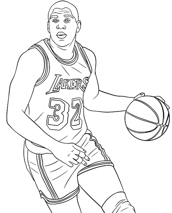 koszykowka kolorowanki magic johnson