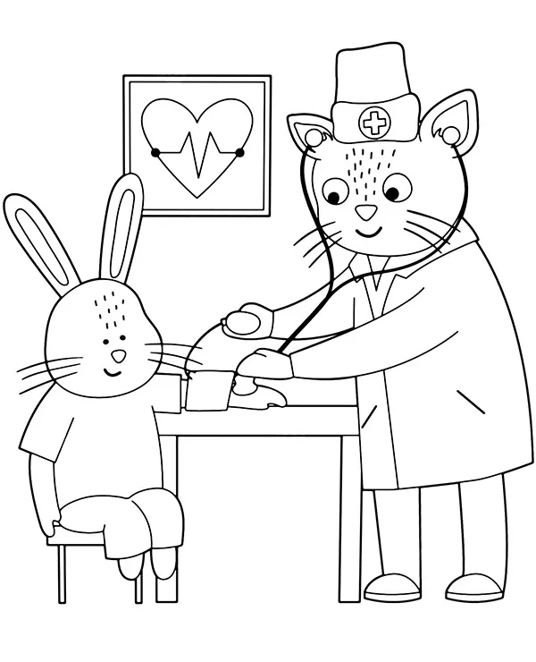 kot doktor kolorowanka dla dzieci