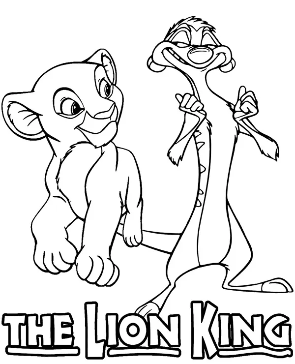 krol lew kolorowanka simba i timon