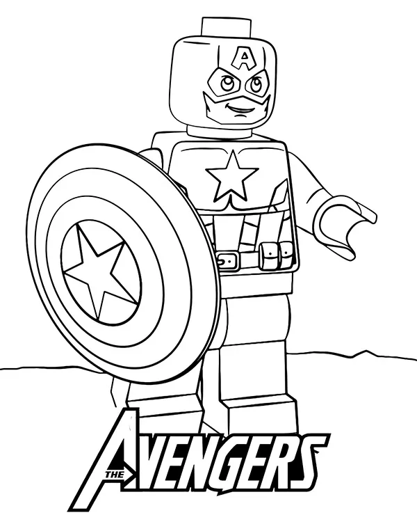 lego avengers kapitan ameryka kolorowanka