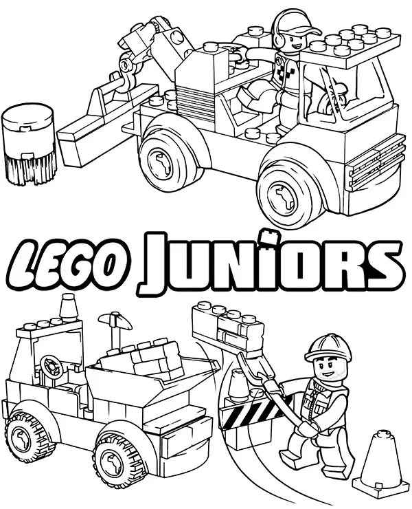 lego juniors maszyny budowlane kolorowanka