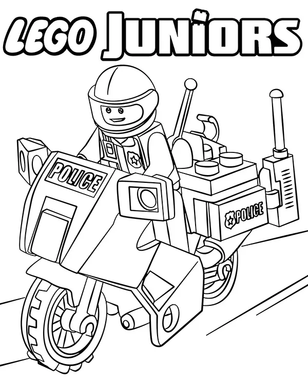 lego juniors motor policyjny kolorowanka