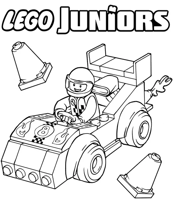 lego juniors samochod wyscigowy kolorowanka