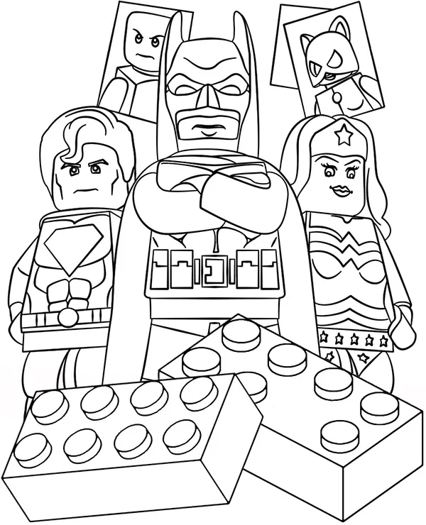 lego kolorowanka postacie klocki