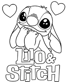 lilo i stitch kolorowanka walentynkowa