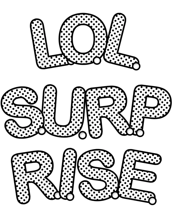 lol surprise napis kolorowanka