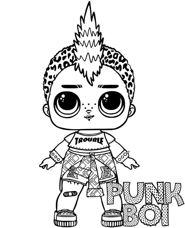 lol surprise punk boi kolorowanka