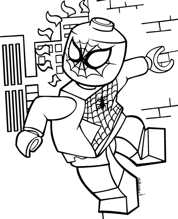 ludzik lego spiderman kolorowanki do wydruku