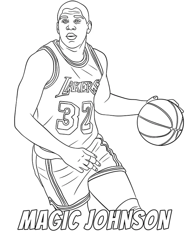 magic johnson kolorowanka koszykarz