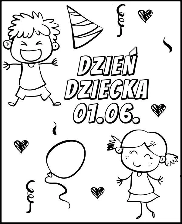 malowanka dzien dziecka chlopiec dziewczynka