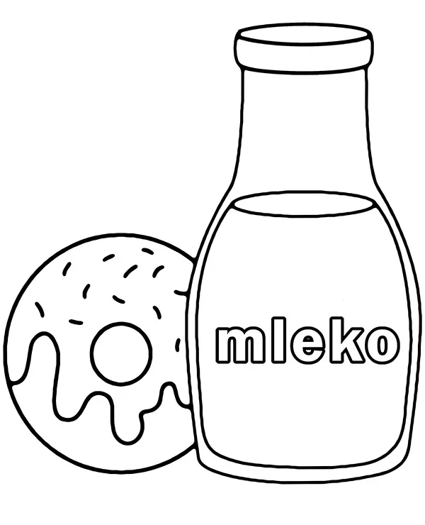 malowanka jedzenie mleko paczek