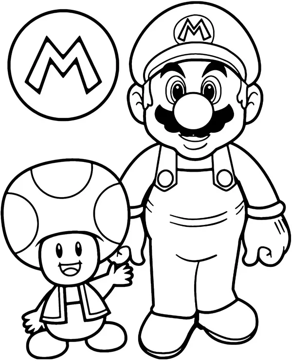 malowanka mario z grzybkiem