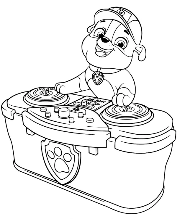 malowanka psi patrol dj rubble