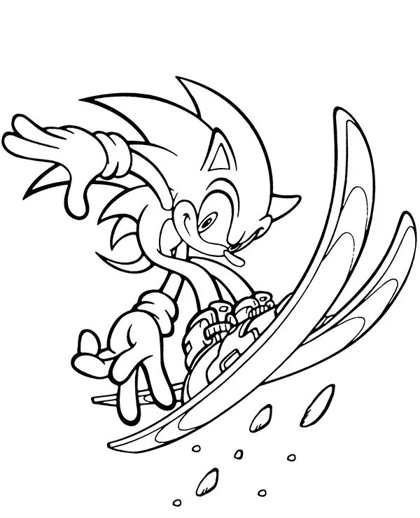 malowanka z sonic na nartach
