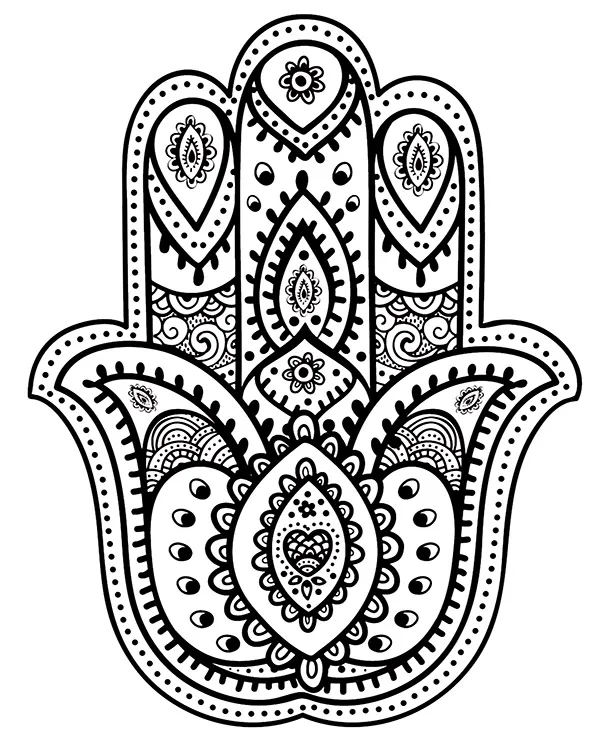 mandala symbole kolorowanka dlon