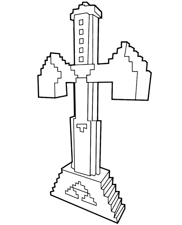 minecraft kolorowanka miecz