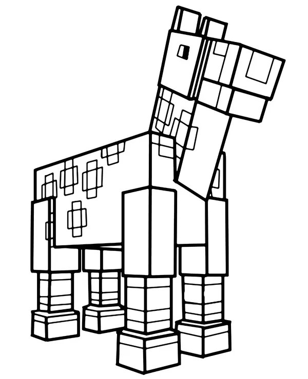 minecraft kolorowanka zwierzeta kon