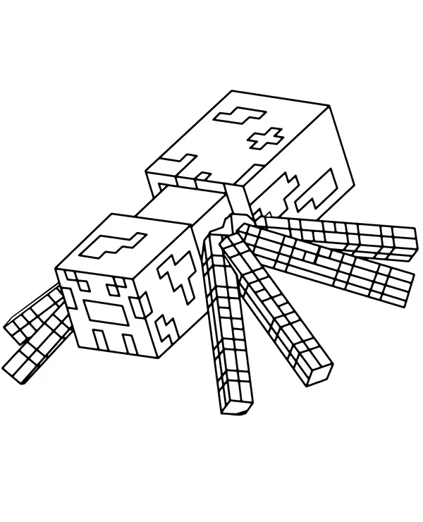 minecraft kolorowanka zwierzeta pajak