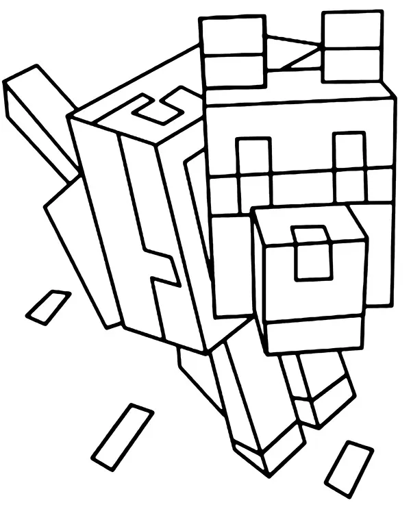 minecraft kolorowanka zwierzeta pies