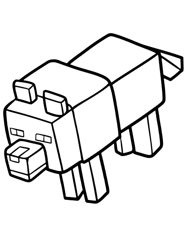 minecraft kolorowanka zwierzeta wilk