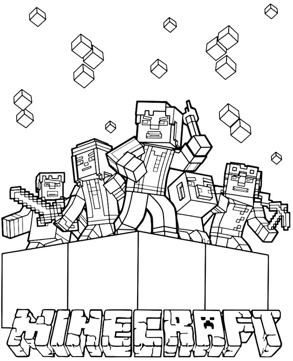 minecraft kolorowanki druzyna