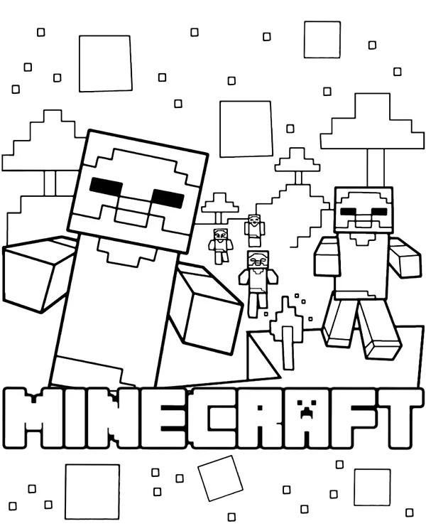 minecraft kolorowanki zombie