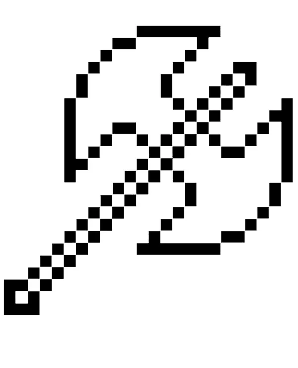 minecraft narzedzia kolorowanka podwojna siekiera