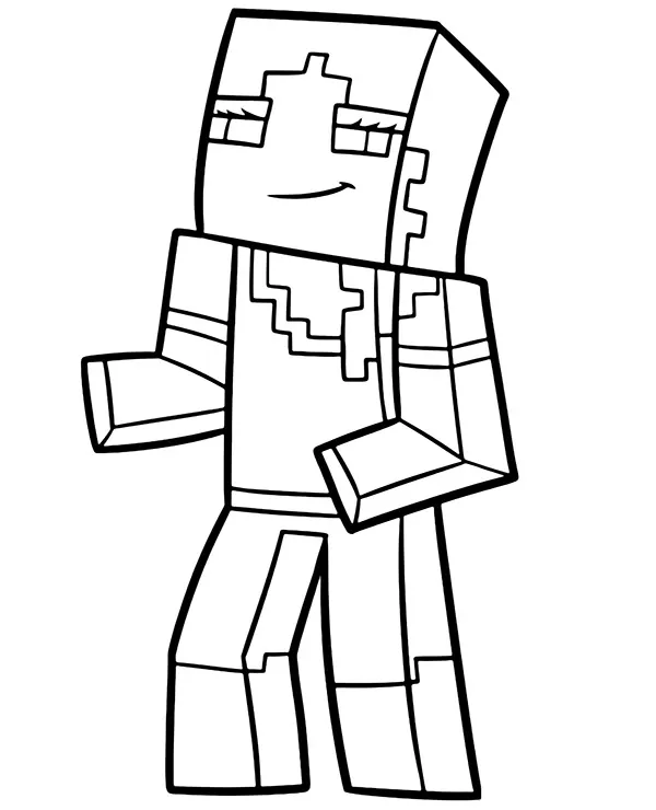 minecraft postacie kolorowanka alex