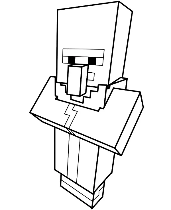minecraft postacie kolorowanka villager kaftan