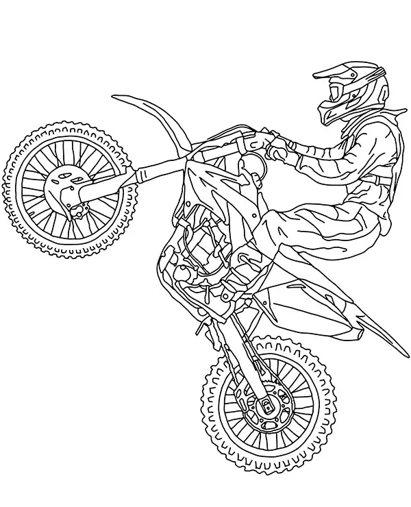 motocykl motocross kolorowanka dla dziecka do wydruku