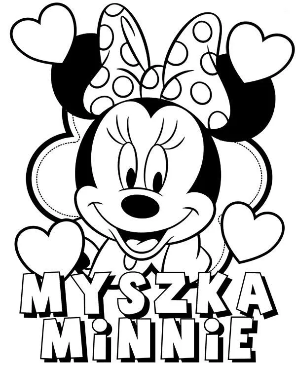 myszka minnie kolorowanka dla dzieci