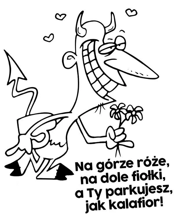 na gorze roze na dole fiolki a ty parkujesz